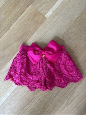 Angel’s Face Girl’s Fuschia Lace Shorts with Bow
